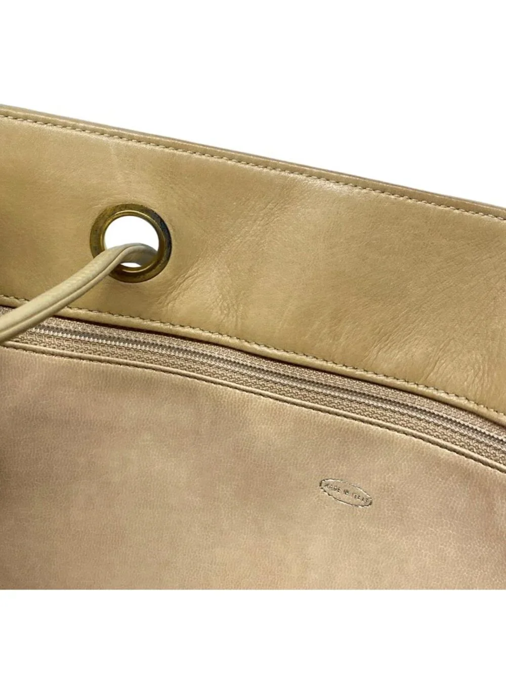Chanel Shoulder Bag Bicolor Beige Gold Chain Lambskin